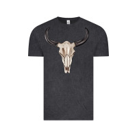 Vintage Black western bull skull tbw Vintage Tee - texasbilliewilder