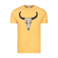 Vintage Mustard western bull skull tbw Vintage Tee - texasbilliewilder
