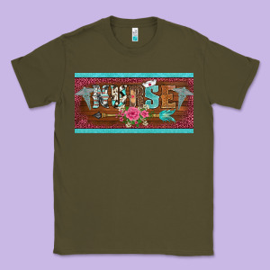 Western Nurse With Medical  Symbol Caduceus And Arrow License Plate Te Classic Tee Designed By Barkaloodesign
