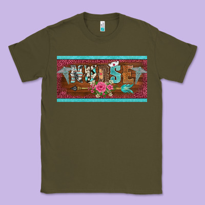 Western Nurse With Medical  Symbol Caduceus And Arrow License Plate Te Classic Tee Designed By Barkaloodesign