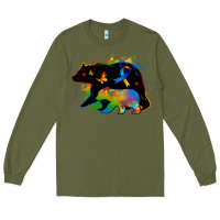 Army Green autism mama bear Long Sleeve Tee - Zillion Design Studio