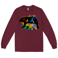 Burgundy autism mama bear Long Sleeve Tee - Zillion Design Studio