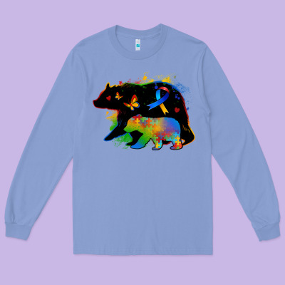 Autism Mama Bear Long Sleeve Tee Designed By Zillion Design Studio