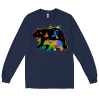 Navy autism mama bear Long Sleeve Tee - Zillion Design Studio