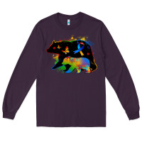 Plum autism mama bear Long Sleeve Tee - Zillion Design Studio