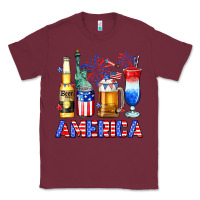 Burgundy 4th of July American drinks America Classic Tee - Neo Western