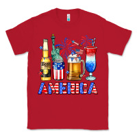 Red 4th of July American drinks America Classic Tee - Neo Western
