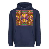 Navy mardi gras sunflowers fleur, de lis glitter leopard background Heavyweight Hoodie - Artiststas