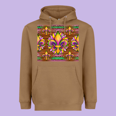 Mardi Gras Sunflowers Fleur, De Lis Glitter Leopard Background Heavyweight Hoodie Designed By Artiststas
