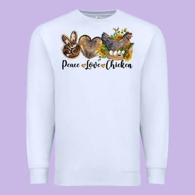 Western Peace Love Chickens Premium Sweatshirt Designed By Lillyallendesigns