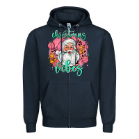 Navy christmas vibes santa Zipper Hoodie - AdoDesignShop