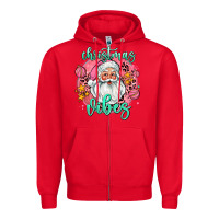 Red christmas vibes santa Zipper Hoodie - AdoDesignShop