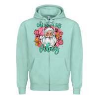 Seafoam christmas vibes santa Zipper Hoodie - AdoDesignShop