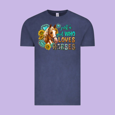 Vintage Tee western just a girl who loves horses