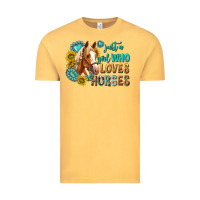 Vintage Mustard western just a girl who loves horses Vintage Tee - texasbilliewilder
