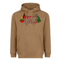 Toasted Coconut merry christmas glitter plaid trees Heavyweight Hoodie - AdoDesignShop