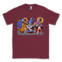 Burgundy USA 4th of July gnomes  4th of july Classic Tee - CowGirlArtShop