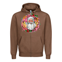 Chestnut merry christmas peace santa Zipper Hoodie - AdoDesignShop