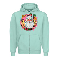 Seafoam merry christmas peace santa Zipper Hoodie - AdoDesignShop
