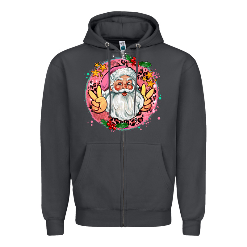 Merry Christmas Peace Santa Zipper Hoodie by AdoDesignShop | Teevron