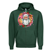 Sports Green merry christmas peace santa Zipper Hoodie - AdoDesignShop