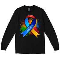 Black autism ribbon Long Sleeve Tee - Zillion Design Studio