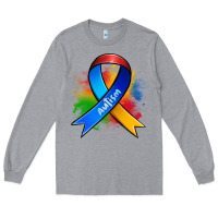 Heather Grey autism ribbon Long Sleeve Tee - Zillion Design Studio