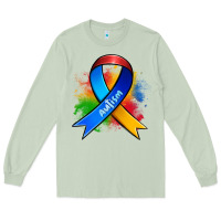 Matcha autism ribbon Long Sleeve Tee - Zillion Design Studio