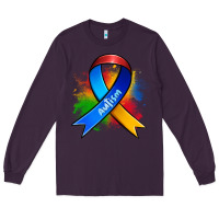 Plum autism ribbon Long Sleeve Tee - Zillion Design Studio