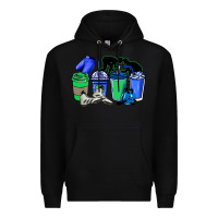 Black wrestling coffee cups Premium Hoodie - NancyCooperArtShop