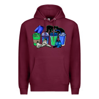 Burgundy wrestling coffee cups Premium Hoodie - NancyCooperArtShop