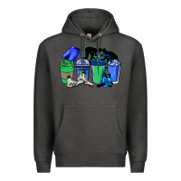 Charcoal Heather wrestling coffee cups Premium Hoodie - NancyCooperArtShop
