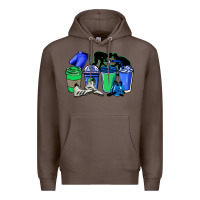 Coffee wrestling coffee cups Premium Hoodie - NancyCooperArtShop