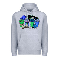 Heather Grey wrestling coffee cups Premium Hoodie - NancyCooperArtShop