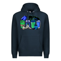 Navy wrestling coffee cups Premium Hoodie - NancyCooperArtShop