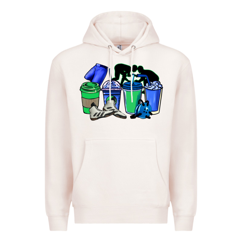 Wrestling Coffee Cups Premium Hoodie by NancyCooperArtShop | Teevron