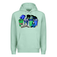 Seafoam wrestling coffee cups Premium Hoodie - NancyCooperArtShop