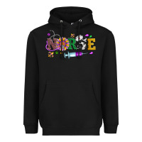 Black mardi gras nurse leopard cowhide glitter Heavyweight Hoodie - Artiststas
