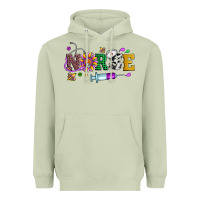 Matcha mardi gras nurse leopard cowhide glitter Heavyweight Hoodie - Artiststas
