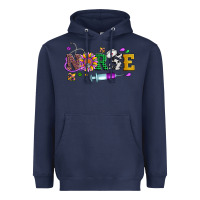 Navy mardi gras nurse leopard cowhide glitter Heavyweight Hoodie - Artiststas