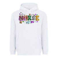 White mardi gras nurse leopard cowhide glitter Heavyweight Hoodie - Artiststas