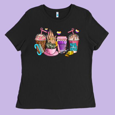 Nail Art  Coffee Cups Ladies Tee Designed By Adodesignshop