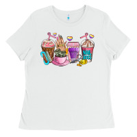 White nail art  coffee cups Ladies Tee - AdoDesignShop