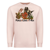 Pale Pink Western Peace Love T-Rex Premium Sweatshirt - LillyAllenDesigns