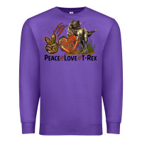 Purple Western Peace Love T-Rex Premium Sweatshirt - LillyAllenDesigns
