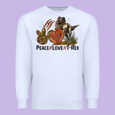 Western Peace Love T-rex Premium Sweatshirt Designed By Lillyallendesigns