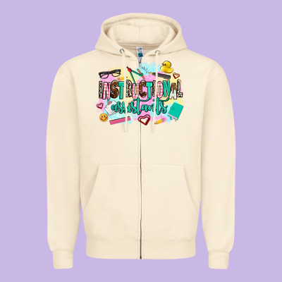 Instructional Assistant's Zipper Hoodie Designed By Adodesignshop