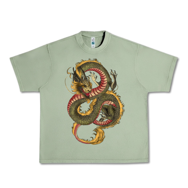 Green And Yellow Dragon Urban Heavy Tee by RanaPortraitStore | Teevron