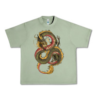 Oil Green green and yellow dragon Urban Heavy Tee - RanaPortraitStore