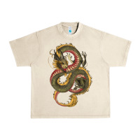 Sandshell green and yellow dragon Urban Heavy Tee - RanaPortraitStore